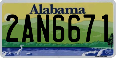 AL license plate 2AN6671