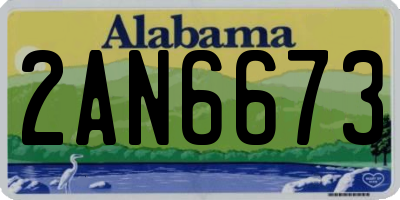 AL license plate 2AN6673
