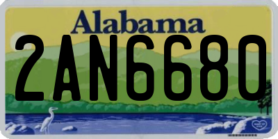 AL license plate 2AN6680