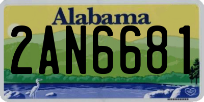 AL license plate 2AN6681