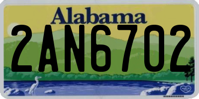 AL license plate 2AN6702
