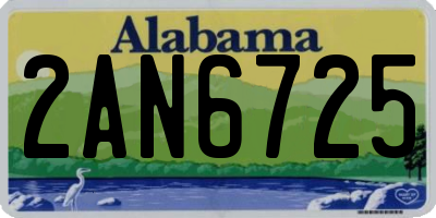 AL license plate 2AN6725