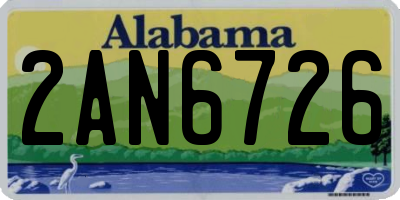 AL license plate 2AN6726