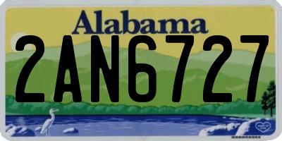 AL license plate 2AN6727