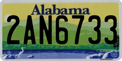 AL license plate 2AN6733