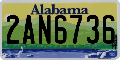 AL license plate 2AN6736