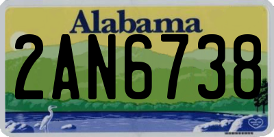 AL license plate 2AN6738