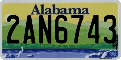 AL license plate 2AN6743