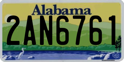 AL license plate 2AN6761