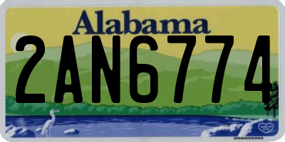 AL license plate 2AN6774