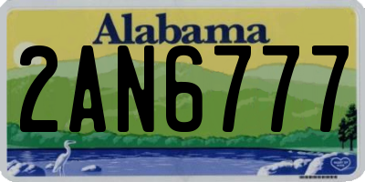 AL license plate 2AN6777