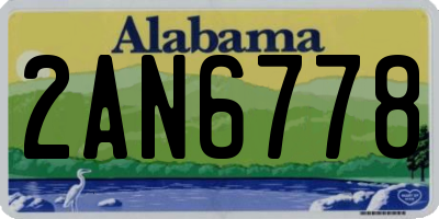 AL license plate 2AN6778