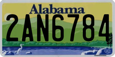 AL license plate 2AN6784