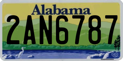 AL license plate 2AN6787