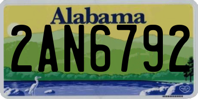 AL license plate 2AN6792