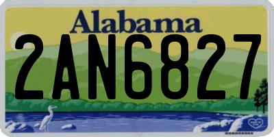 AL license plate 2AN6827