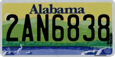 AL license plate 2AN6838