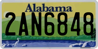 AL license plate 2AN6848