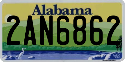 AL license plate 2AN6862