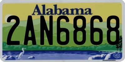 AL license plate 2AN6868