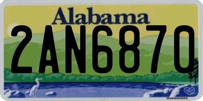 AL license plate 2AN6870