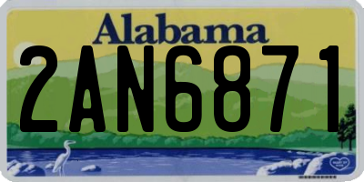 AL license plate 2AN6871