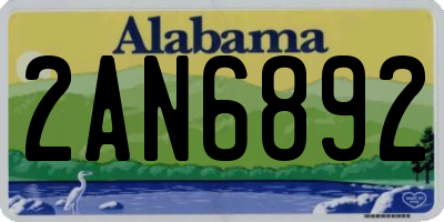 AL license plate 2AN6892