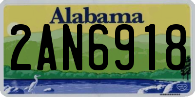 AL license plate 2AN6918