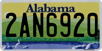 AL license plate 2AN6920