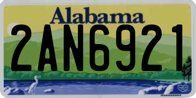 AL license plate 2AN6921
