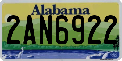 AL license plate 2AN6922