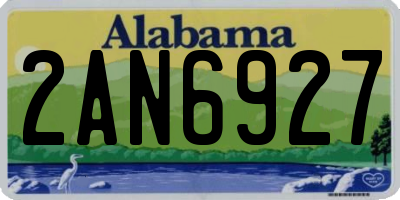 AL license plate 2AN6927