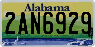 AL license plate 2AN6929