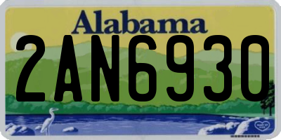 AL license plate 2AN6930