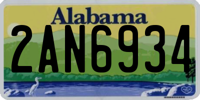 AL license plate 2AN6934