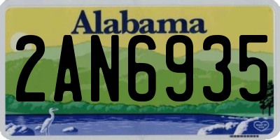 AL license plate 2AN6935