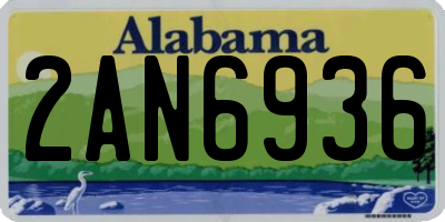 AL license plate 2AN6936