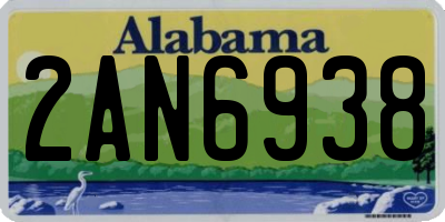 AL license plate 2AN6938