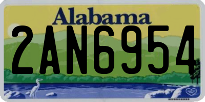 AL license plate 2AN6954