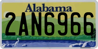 AL license plate 2AN6966