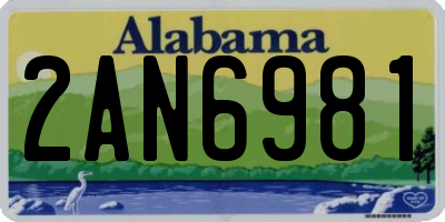 AL license plate 2AN6981