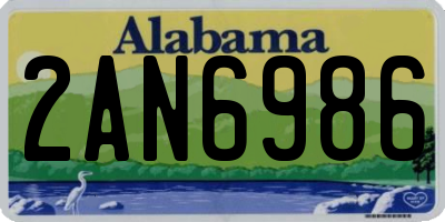 AL license plate 2AN6986
