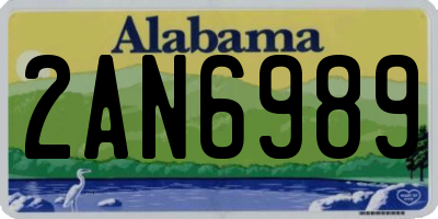 AL license plate 2AN6989