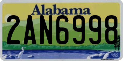 AL license plate 2AN6998
