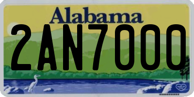 AL license plate 2AN7000