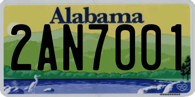 AL license plate 2AN7001