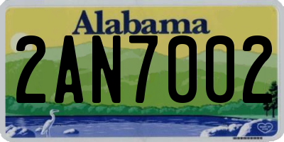 AL license plate 2AN7002