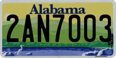 AL license plate 2AN7003