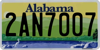 AL license plate 2AN7007