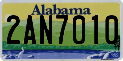 AL license plate 2AN7010
